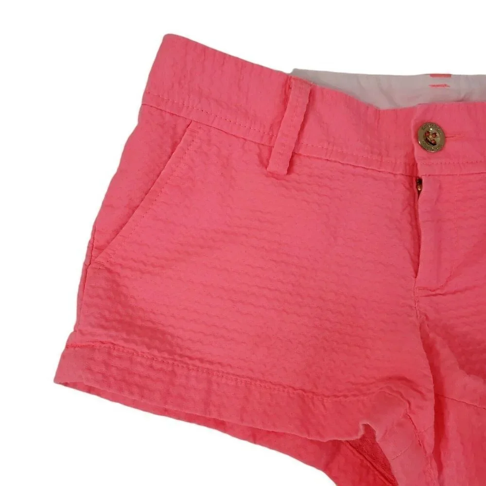 Lilly Pulitzer‎ Walsh Shorts 0 Pink Pockets Shortie Summer Beach Cotton